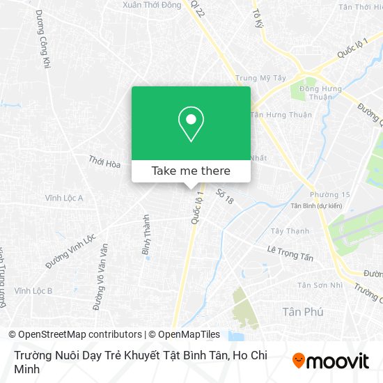 Trường Nuôi Dạy Trẻ Khuyết Tật Bình Tân map