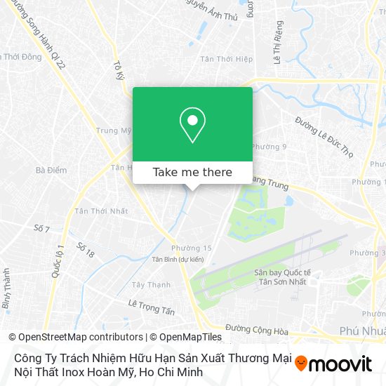 Công Ty Trách Nhiệm Hữu Hạn Sản Xuất Thương Mại Nội Thất Inox Hoàn Mỹ map