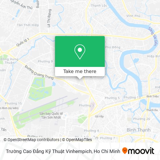 Trường Cao Đẳng Kỹ Thuật Vinhempich map