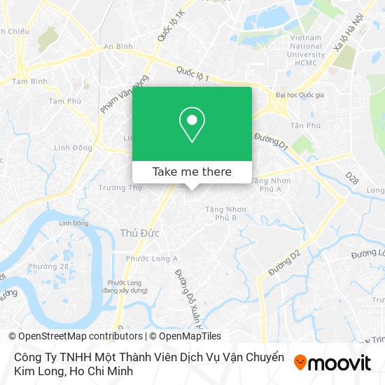 Công Ty TNHH Một Thành Viên Dịch Vụ Vận Chuyển Kim Long map