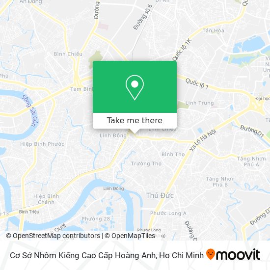 Cơ Sở Nhôm Kiếng Cao Cấp Hoàng Anh map