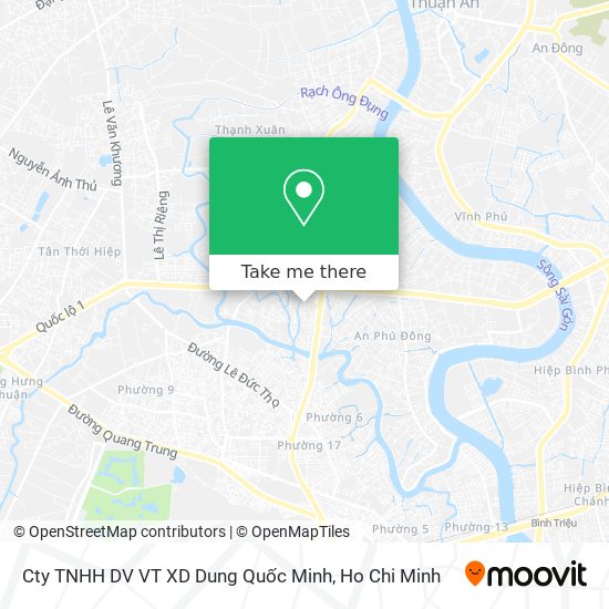 Cty TNHH DV VT XD Dung Quốc Minh map