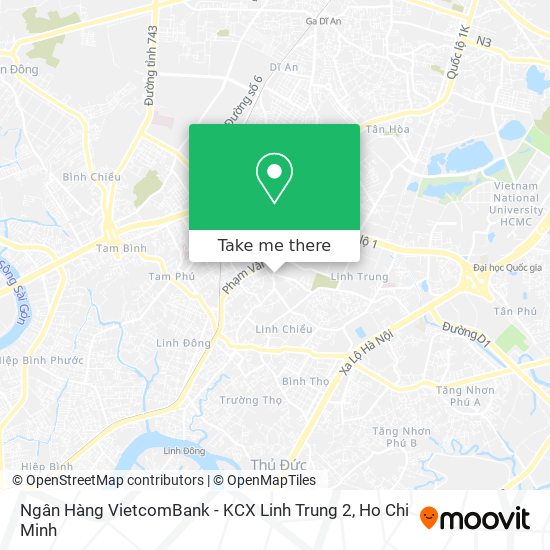 Ngân Hàng VietcomBank - KCX Linh Trung 2 map