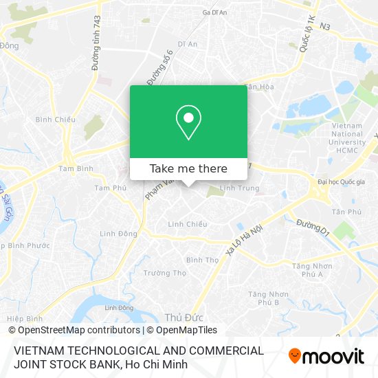 VIETNAM TECHNOLOGICAL AND COMMERCIAL JOINT STOCK BANK map