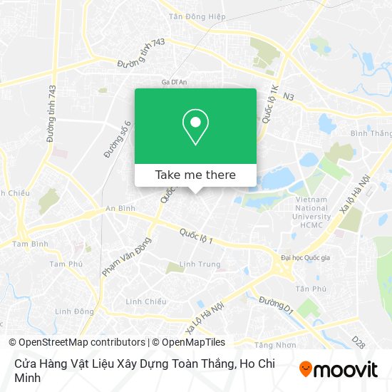 How to get to Cửa Hàng Vật Liệu Xây Dựng Toàn Thắng in Thủ Đức by Bus?