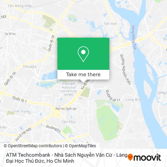 ATM Techcombank - Nhà Sách Nguyễn Văn Cừ - Làng Đại Học Thủ Đức map