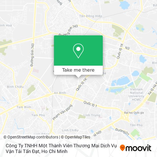 Công Ty TNHH Một Thành Viên Thương Mại Dịch Vụ Vận Tải Tấn Đạt map