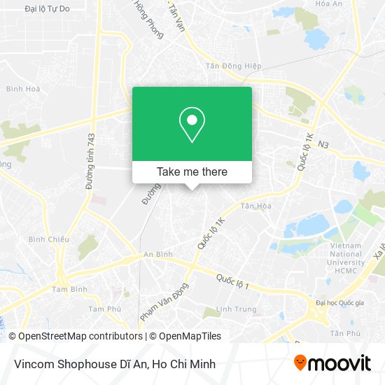 Vincom Shophouse Dĩ An map