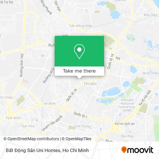 Bất Động Sản Uni Homes map