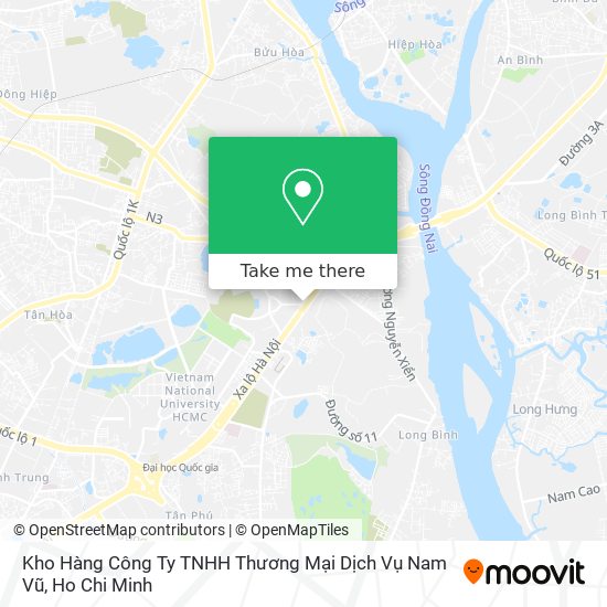 Kho Hàng Công Ty TNHH Thương Mại Dịch Vụ Nam Vũ map