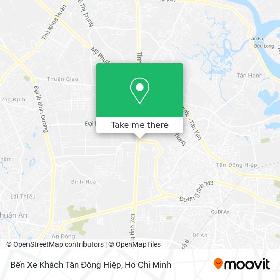 Bến Xe Khách Tân Đông Hiệp map