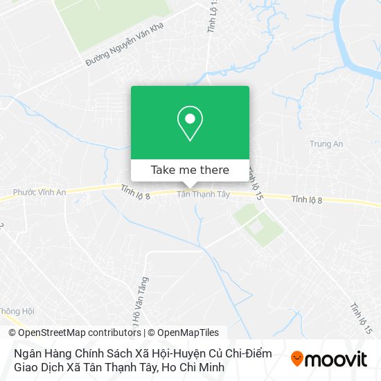 Ngân Hàng Chính Sách Xã Hội-Huyện Củ Chi-Điểm Giao Dịch Xã Tân Thạnh Tây map