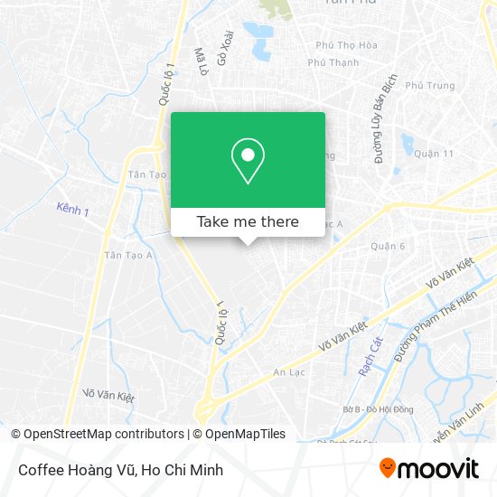 Coffee Hoàng Vũ map