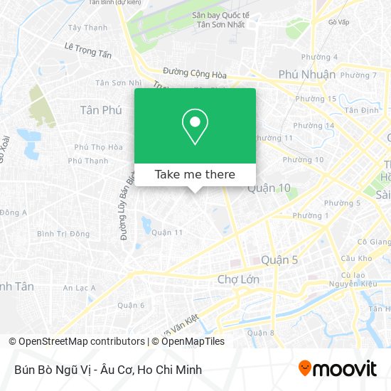 Bún Bò Ngũ Vị - Âu Cơ map