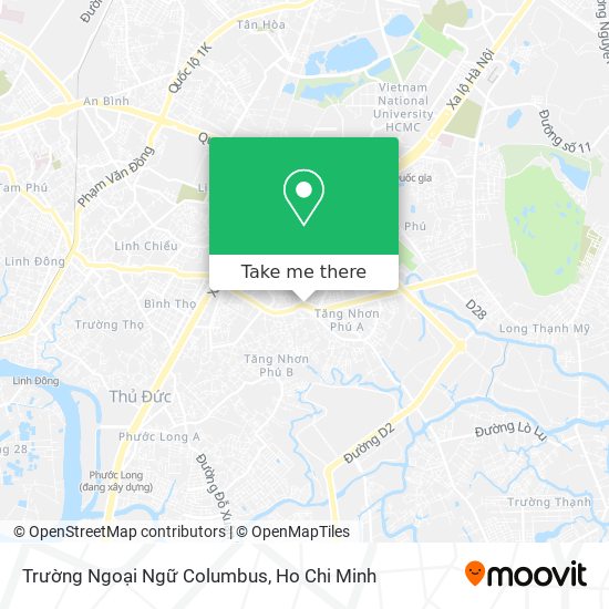 Trường Ngoại Ngữ Columbus map