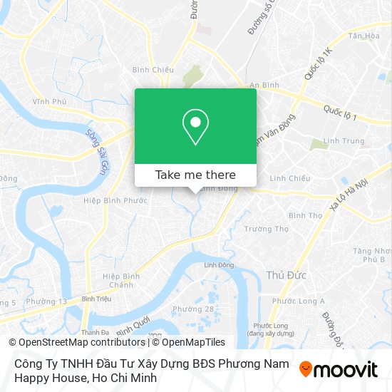 Công Ty TNHH Đầu Tư Xây Dựng BĐS Phương Nam Happy House map