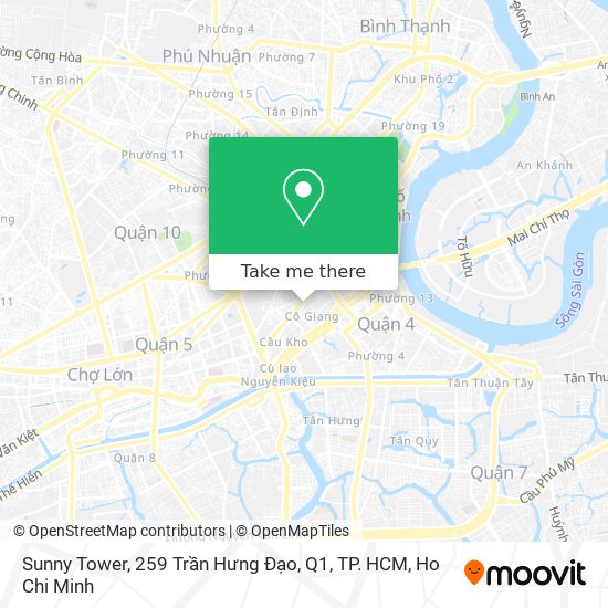Sunny Tower, 259 Trần Hưng Đạo, Q1, TP. HCM map