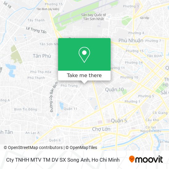 Cty TNHH MTV TM DV SX Song Anh map