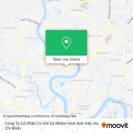 Công Ty Cổ Phần Cơ Khí Và Nhôm Kính Anh Việt map