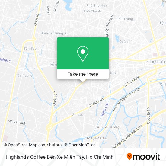 Highlands Coffee Bến Xe Miền Tây map