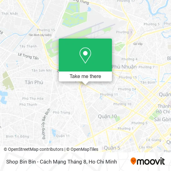 Shop Bin Bin - Cách Mạng Tháng 8 map