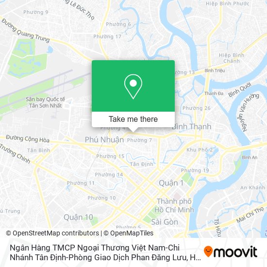 Ngân Hàng TMCP Ngoại Thương Việt Nam-Chi Nhánh Tân Định-Phòng Giao Dịch Phan Đăng Lưu map