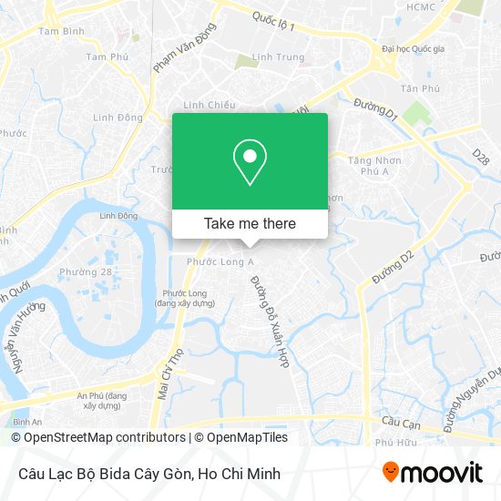 Câu Lạc Bộ Bida Cây Gòn map