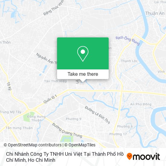 Chi Nhánh Công Ty TNHH Uni Việt Tại Thành Phố Hồ Chí Minh map