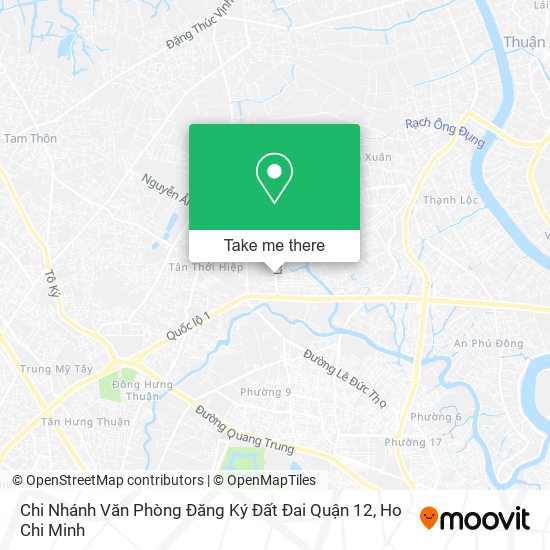 Chi Nhánh Văn Phòng Đăng Ký Đất Đai Quận 12 map