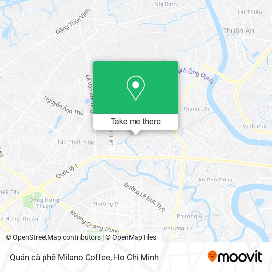 Quán cà phê Milano Coffee map