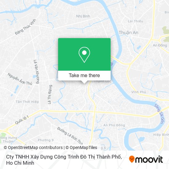 Cty TNHH Xây Dựng Công Trình Đô Thị Thành Phố map