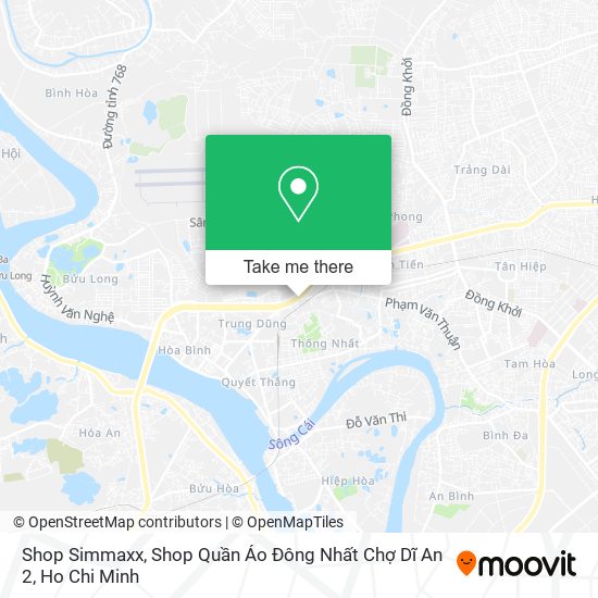 Shop Simmaxx, Shop Quần Áo Đông Nhất Chợ Dĩ An 2 map