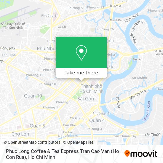 Phuc Long Coffee & Tea Express Tran Cao Van (Ho Con Rua) map