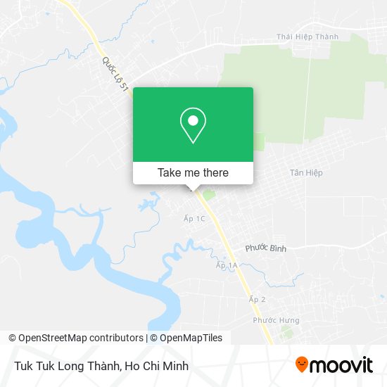 Tuk Tuk Long Thành map