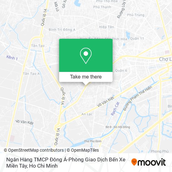 Ngân Hàng TMCP Đông Á-Phòng Giao Dịch Bến Xe Miền Tây map