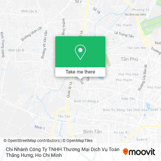 Chi Nhánh Công Ty TNHH Thương Mại Dịch Vụ Toàn Thắng Hưng map