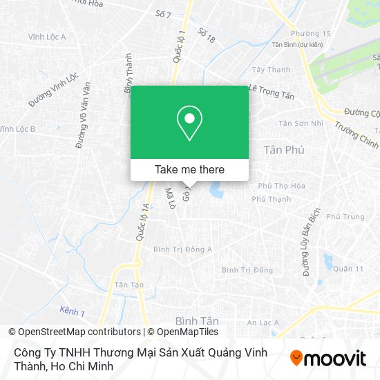 Công Ty TNHH Thương Mại Sản Xuất Quảng Vinh Thành map