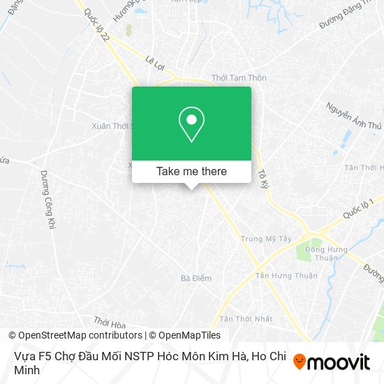 Vựa F5 Chợ Đầu Mối NSTP Hóc Môn Kim Hà map