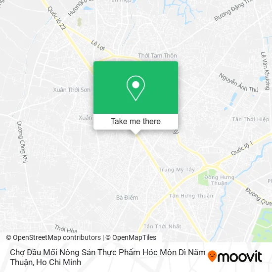 Chợ Đầu Mối Nông Sản Thực Phẩm Hóc Môn Dì Năm Thuận map