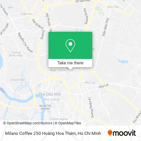 Milano Coffee 250 Hoàng Hoa Thám map