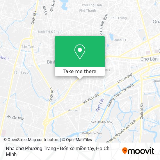 Nhà chờ Phương Trang - Bến xe miền tây map