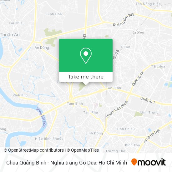 Chùa Quång Bình - Nghïa trang Gò Düa map