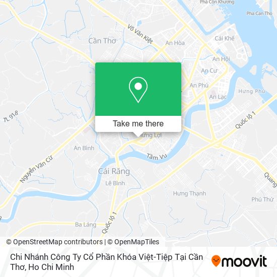 Chi Nhánh Công Ty Cổ Phần Khóa Việt-Tiệp Tại Cần Thơ map