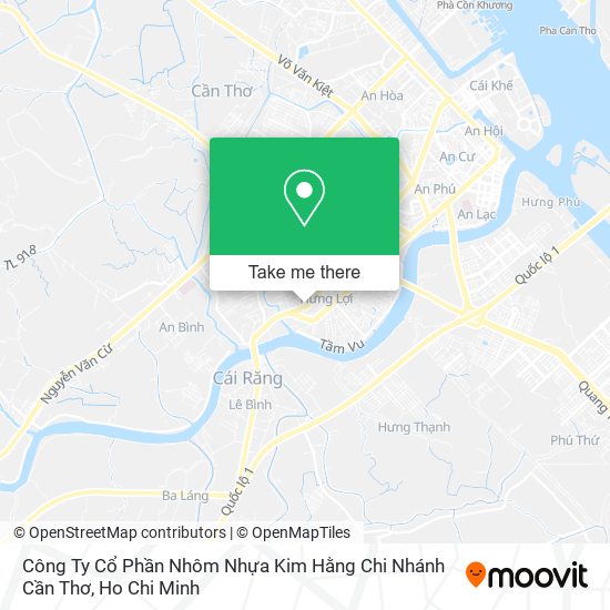 Công Ty Cổ Phần Nhôm Nhựa Kim Hằng Chi Nhánh Cần Thơ map