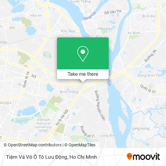 Tiệm Vá Vỏ Ô Tô Lưu Động map