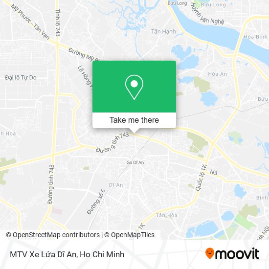 MTV Xe Lửa Dĩ An map