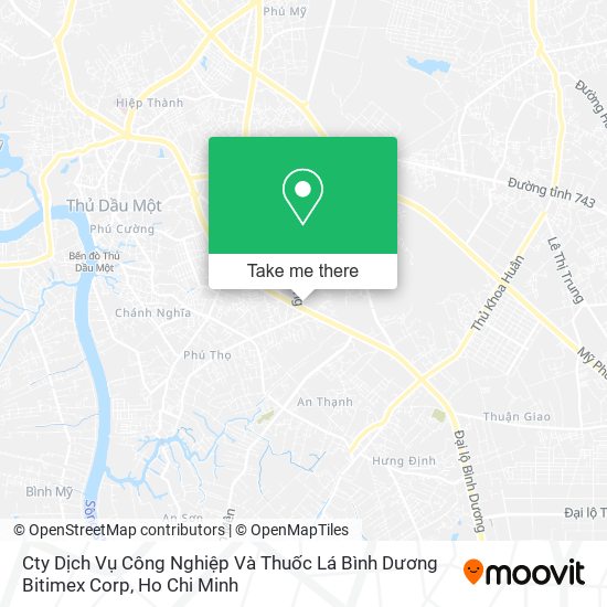 Cty Dịch Vụ Công Nghiệp Và Thuốc Lá Bình Dương Bitimex Corp map