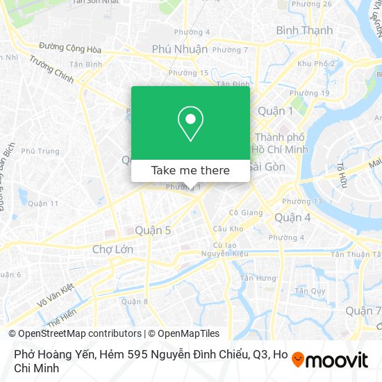 Phở Hoàng Yến, Hẻm 595 Nguyễn Đình Chiểu, Q3 map