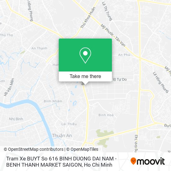 Tram Xe BUYT So 616 BINH DUONG DAI NAM - BENH THANH MARKET SAIGON map