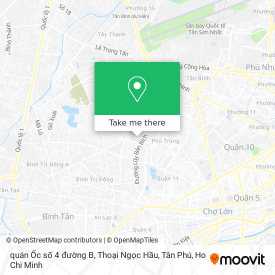 quán Ốc số 4 đường B, Thoại Ngọc Hầu, Tân Phú map